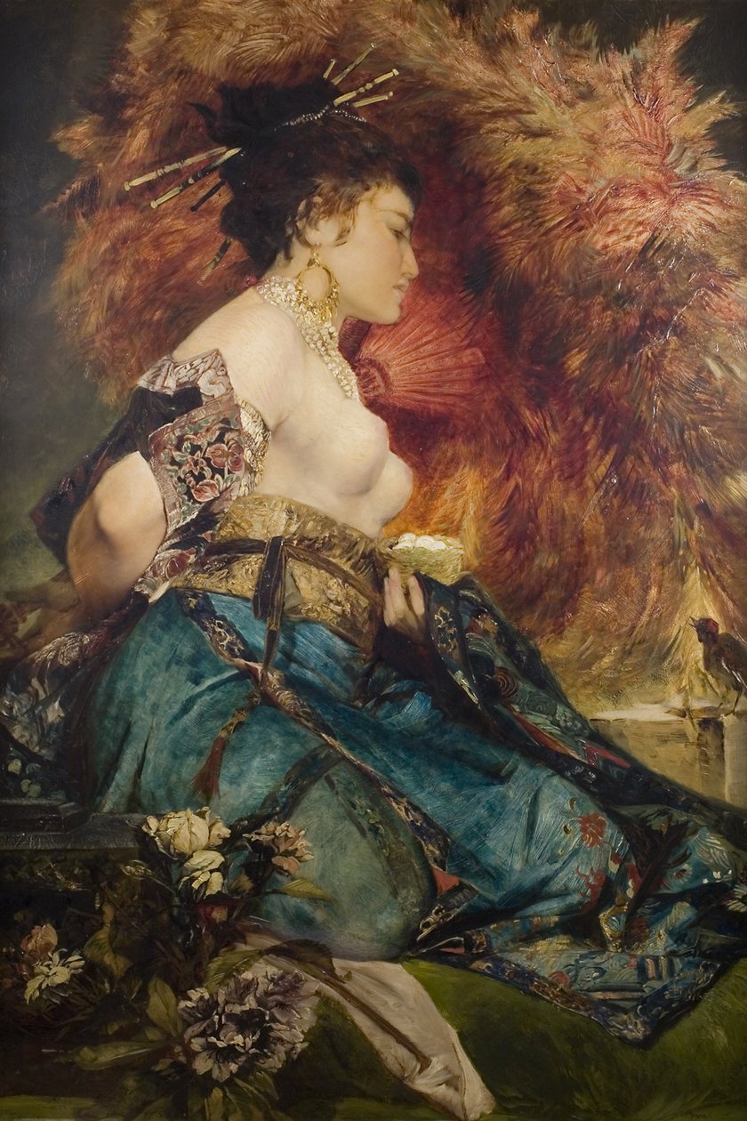 Egy japán nő, c. 1870 alkotó: Hans Makart