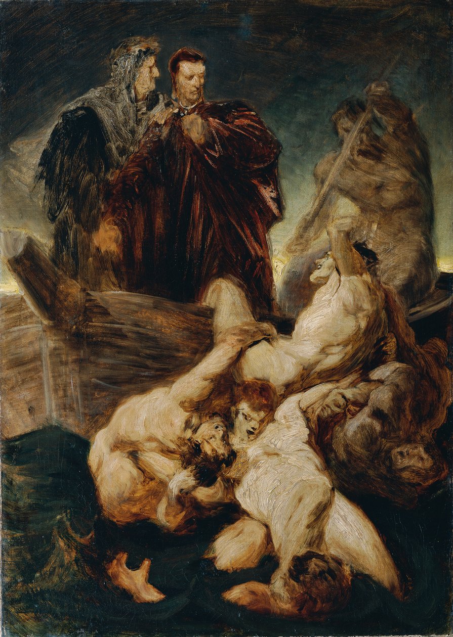 Dante és Vergilius a pokolban alkotó: Hans Makart