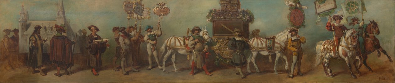 Terv az 1879-es ünnepi menethez - Az építőipar alkotó: Hans Makart