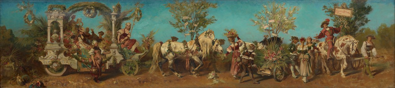Terv az 1879-es ünnepi felvonuláshoz - Kertészet alkotó: Hans Makart