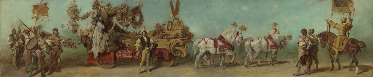 Az 1879-es felvonulás vázlata – A ruházati ipar alkotó: Hans Makart