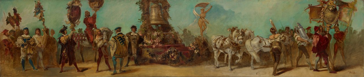 Terv az 1879-es ünnepi felvonuláshoz - A metszők és bronzöntők alkotó: Hans Makart