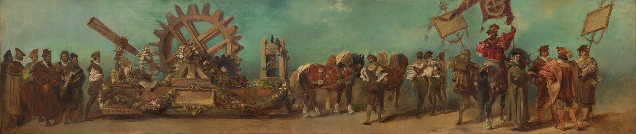 Az 1879-es felvonulás terve – A gépgyártók és a szerelők alkotó: Hans Makart