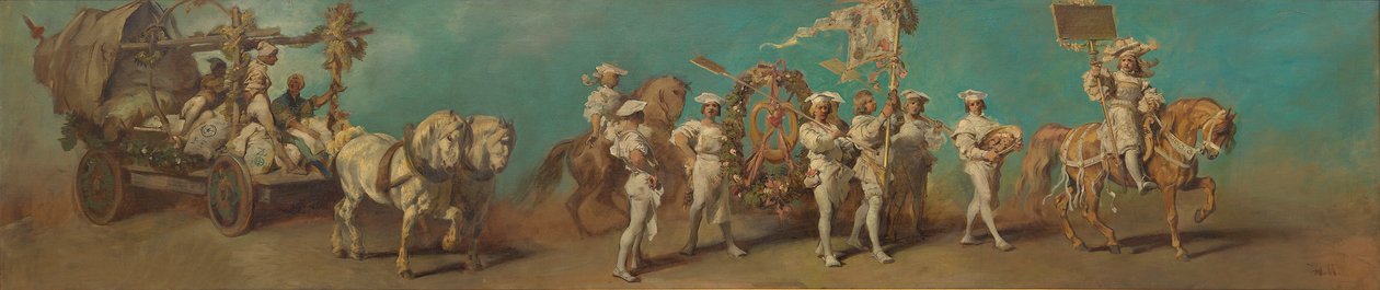 Terv az 1879-es ünnepi menethez - A molnárok és pékek alkotó: Hans Makart