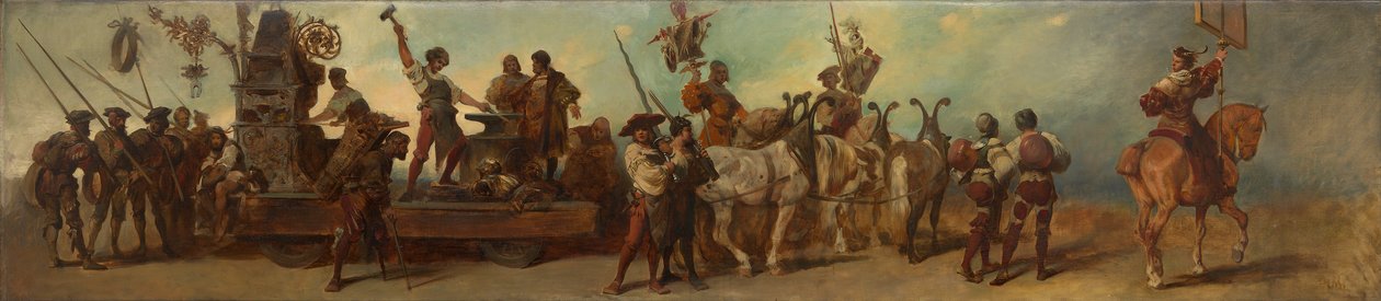 Terv az 1879-es ünnepi felvonuláshoz - A kovácsműhely alkotó: Hans Makart