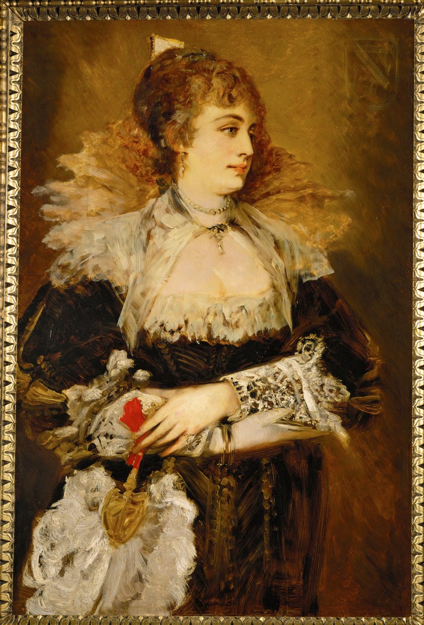 Hanna Klinkosch, a bécsi előkelő társaság ismert tagja ... (festmény fára) alkotó: Hans Makart