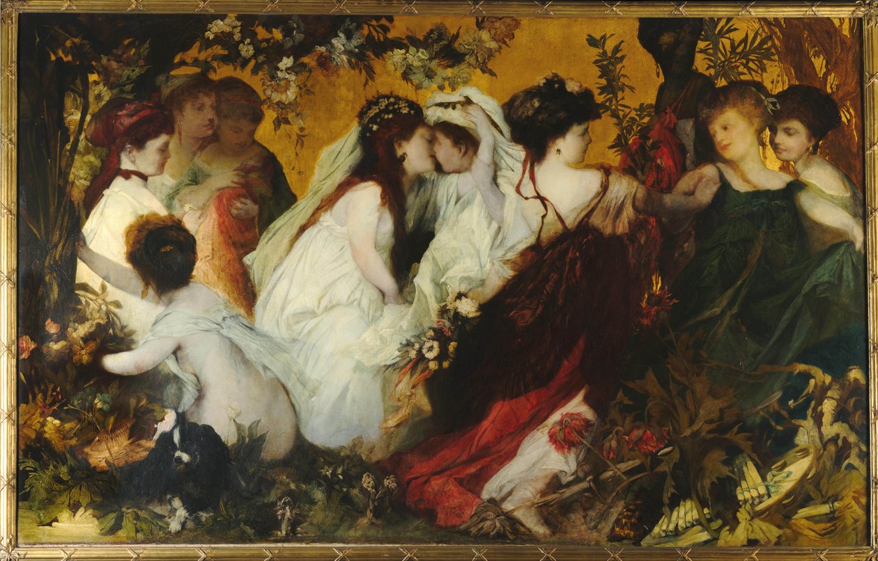 Modern Amoretti, Triptichon, jobb oldali panel, 1868. alkotó: Hans Makart