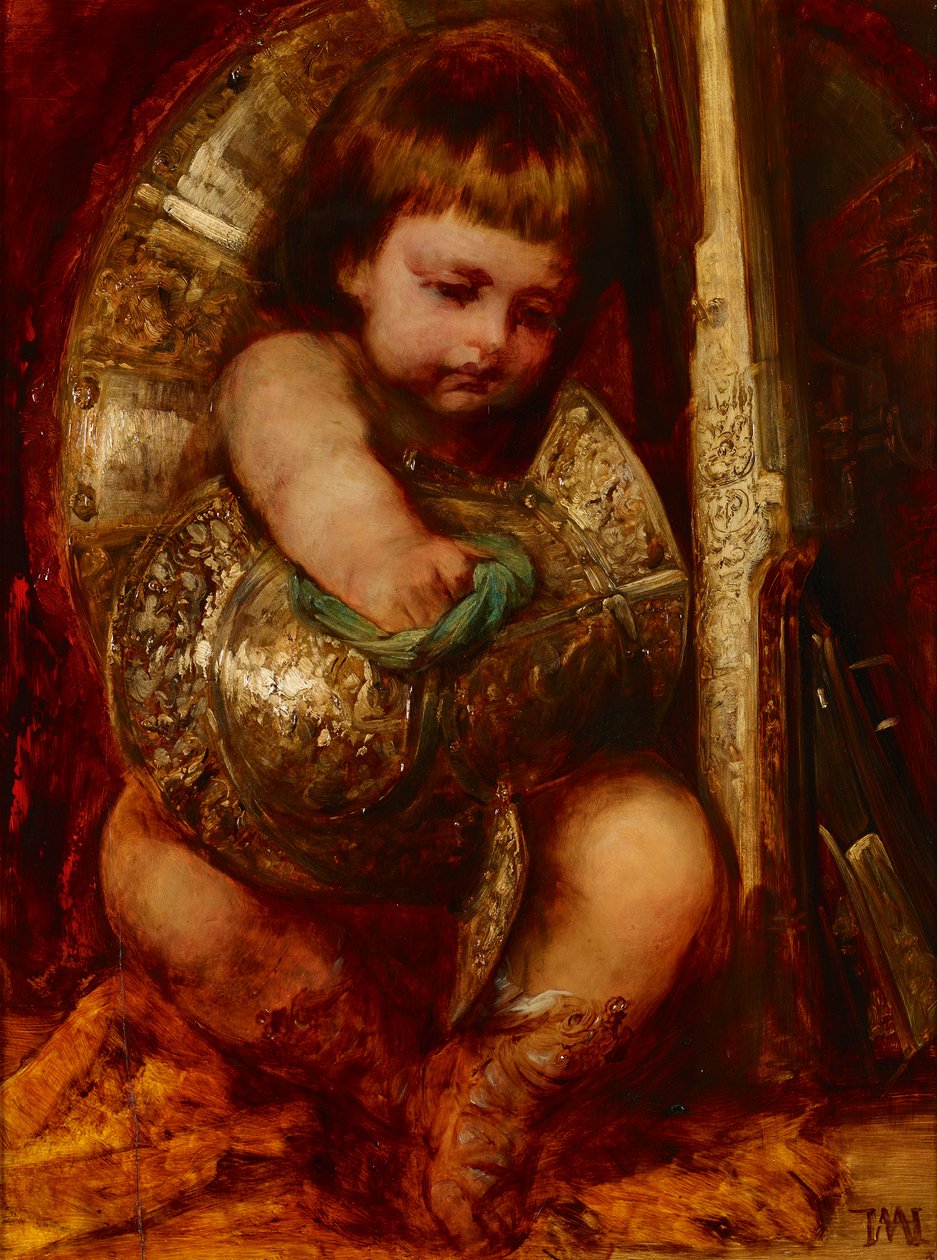 Putto megtisztítja a Mars fegyvereit alkotó: Hans Makart