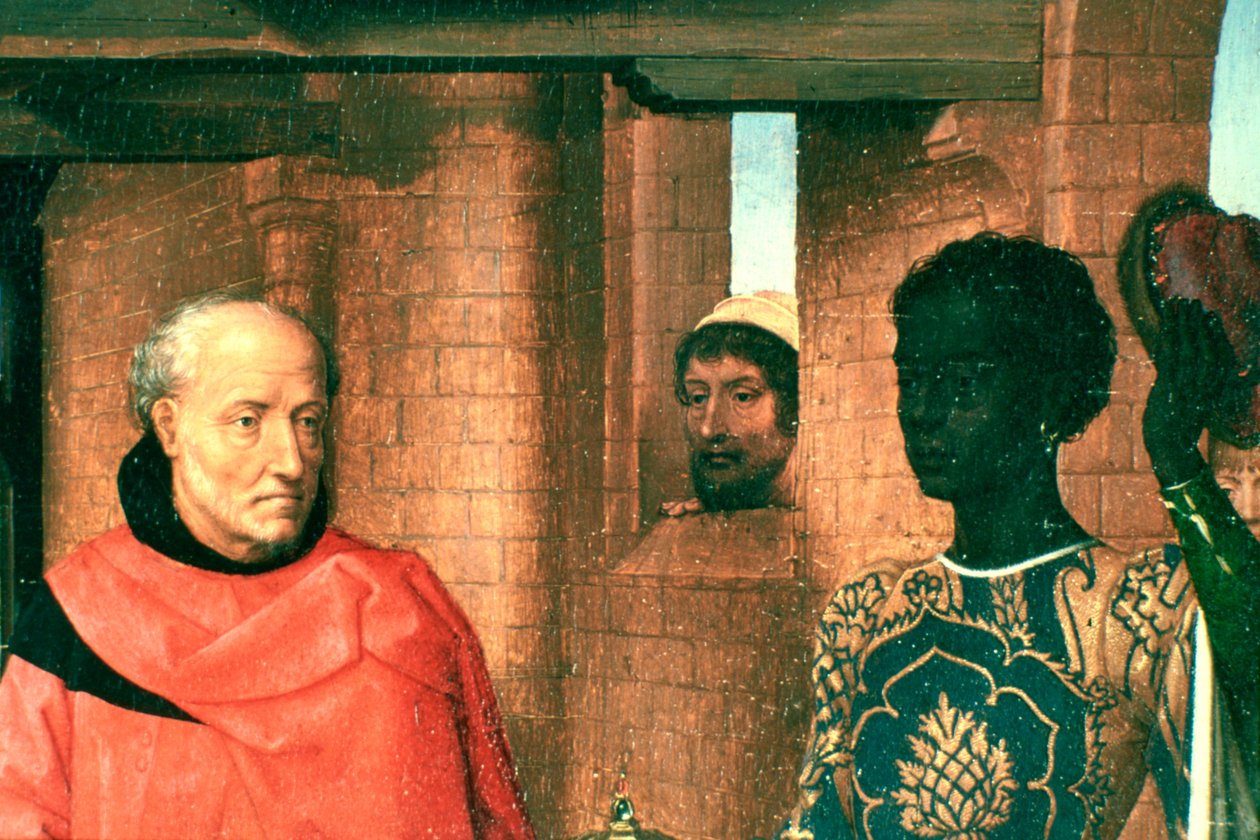 A mágusok imádása, Triptichon, Részlet, c1453-1494 alkotó: Hans Memling