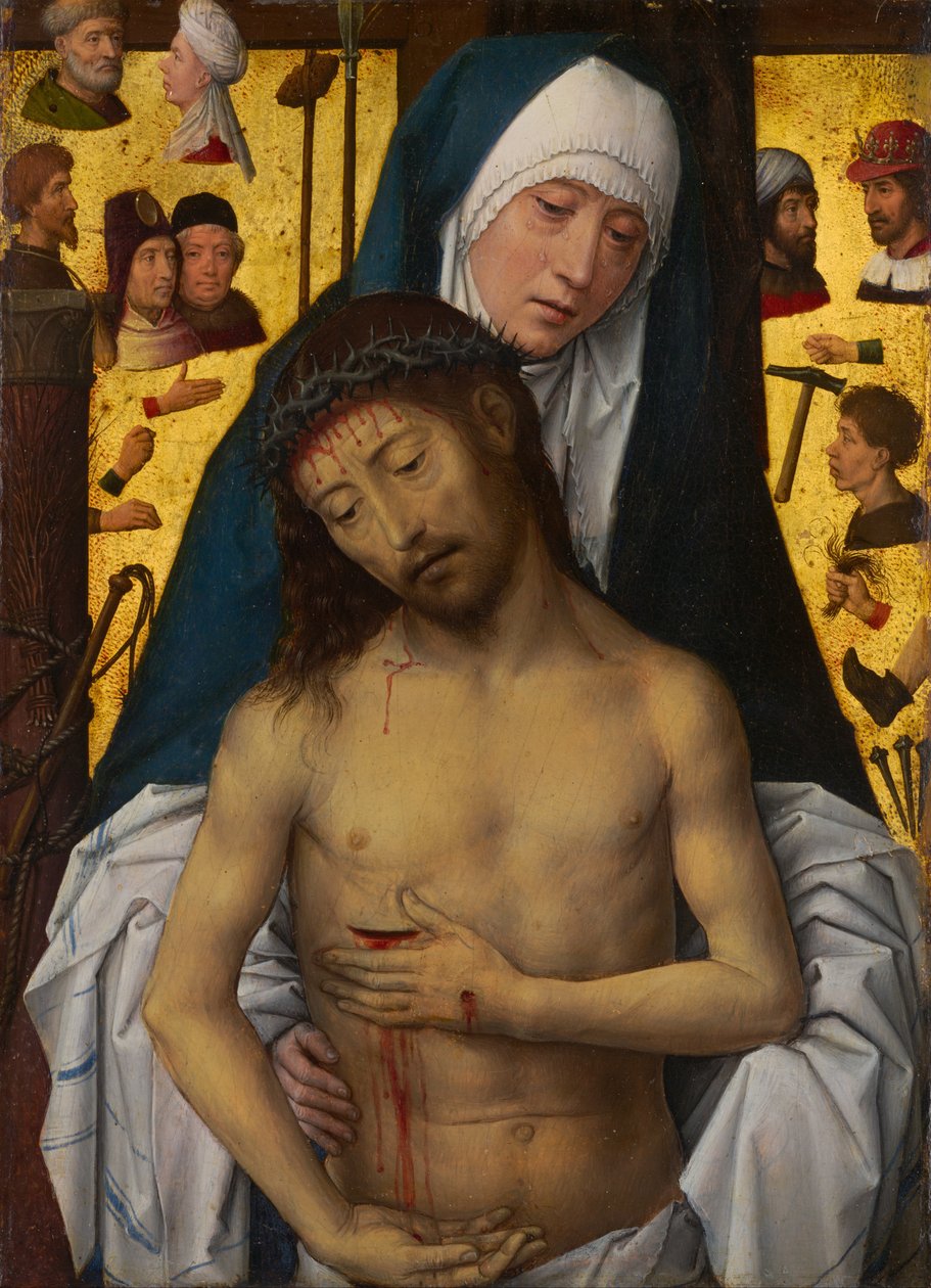 Szűz Mária megmutatja a fájdalmak emberét alkotó: Hans Memling