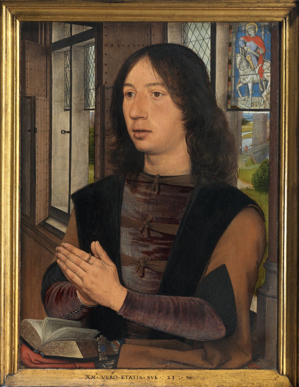 Részlet Maarten van Nieuwenhove diptichonjáról alkotó: Hans Memling