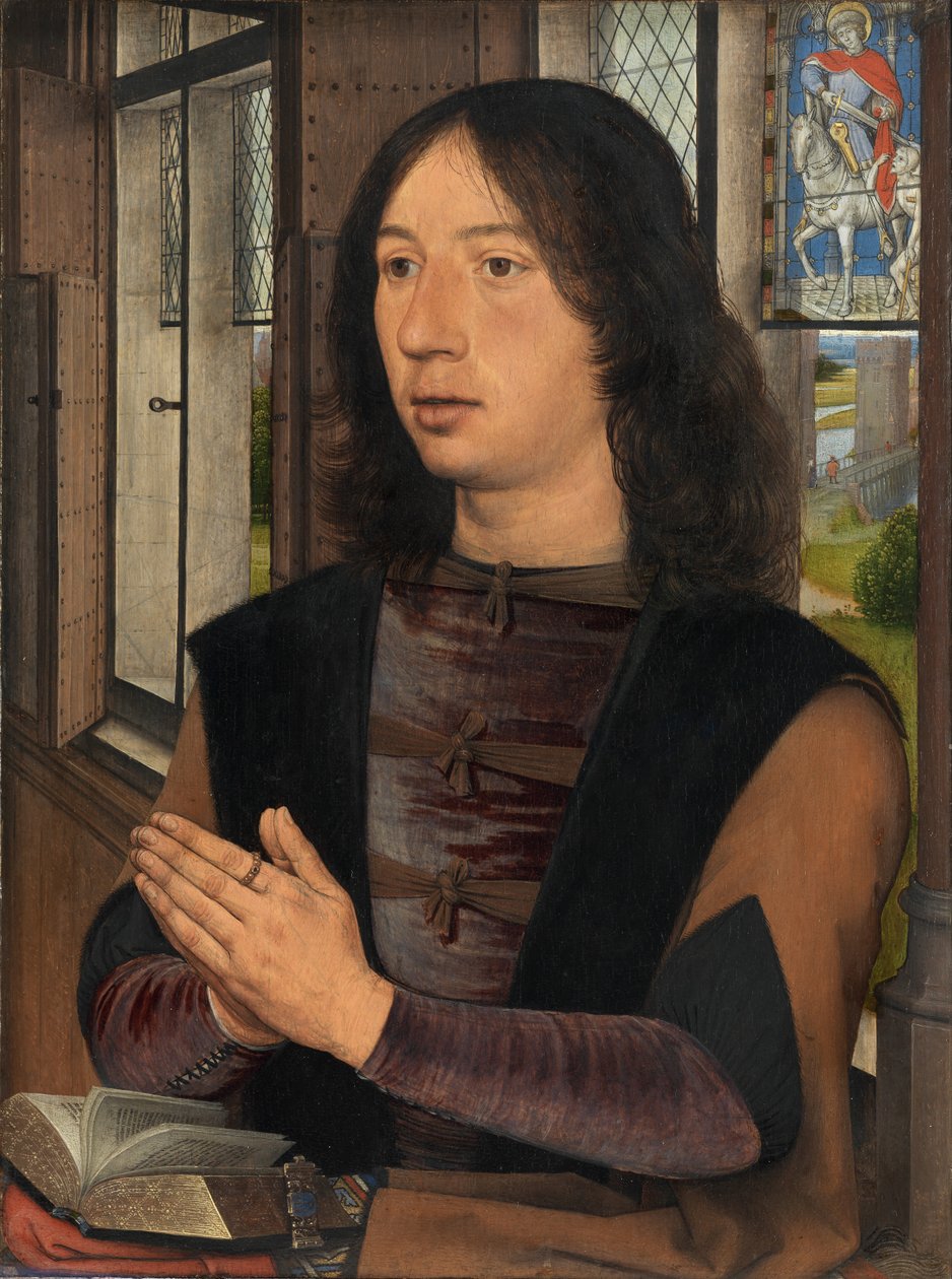 Részlet Maarten van Nieuwenhove diptichonjáról alkotó: Hans Memling