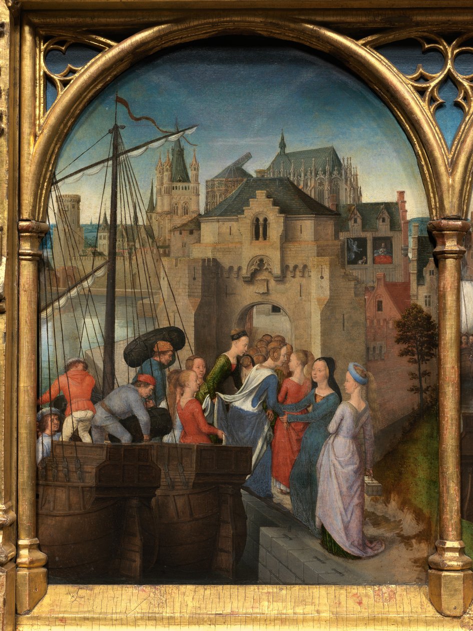 Szent Orsolya ereklyetartójának részlete alkotó: Hans Memling