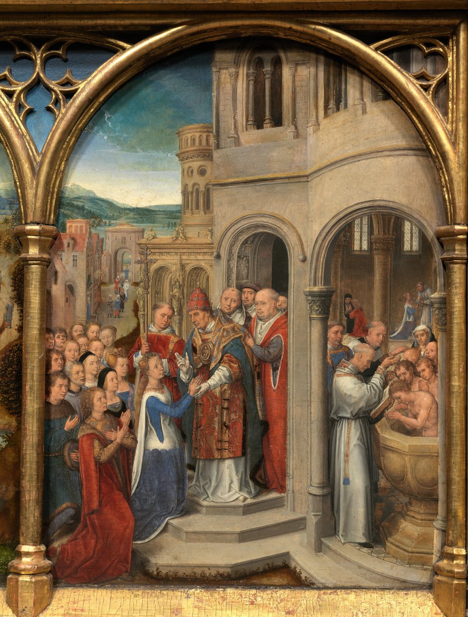 Szent Orsolya ereklyetartójának részlete alkotó: Hans Memling