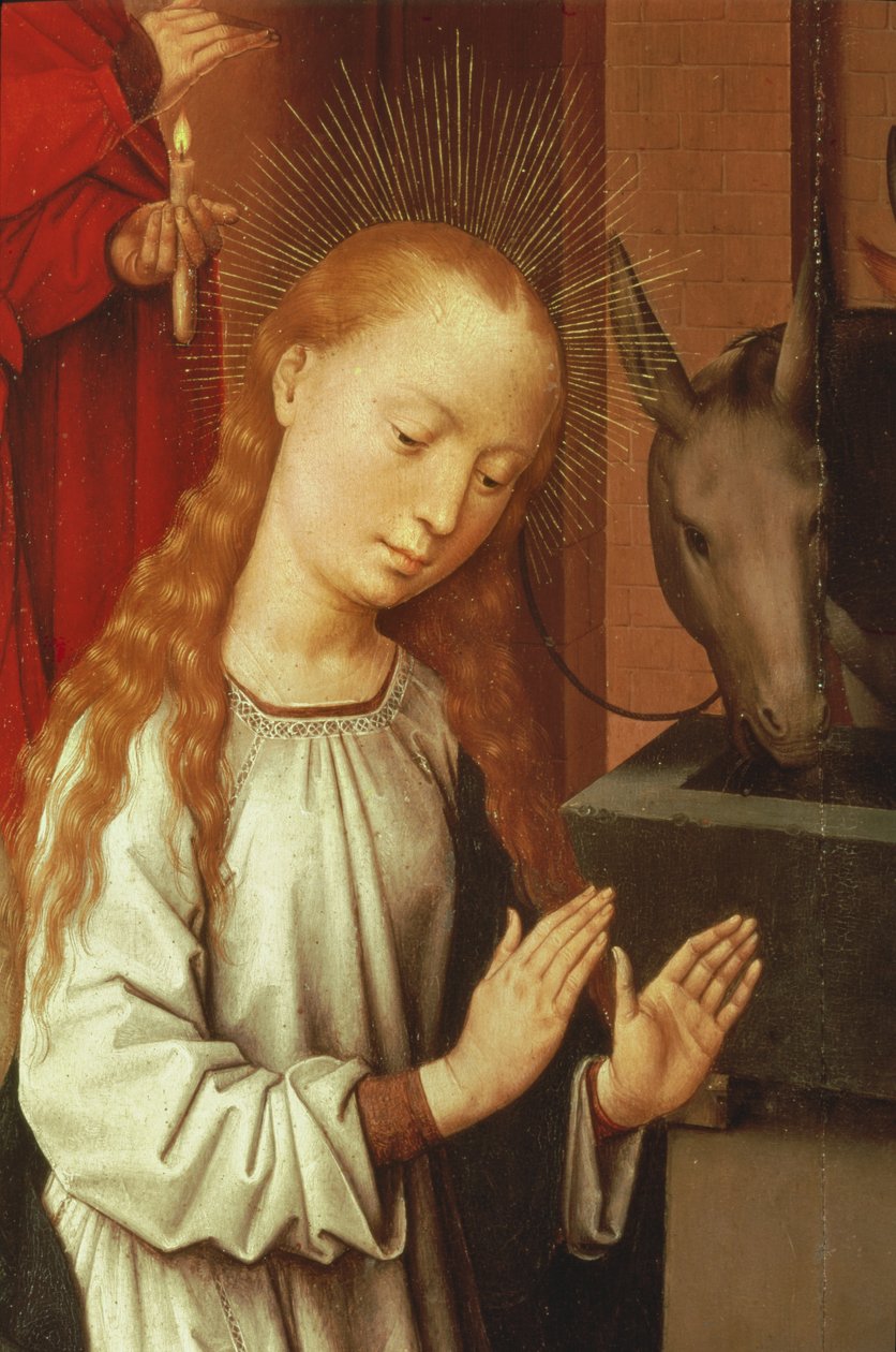 Részlet a Szűzről egy betlehemből alkotó: Hans Memling