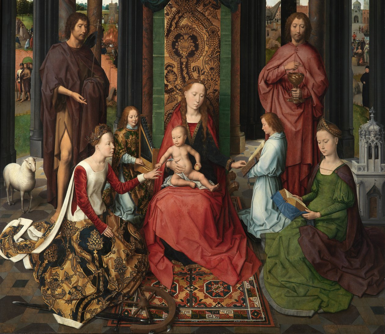 Részlet Keresztelő Szent János és Szent János evangélista triptichonjának központi táblájáról alkotó: Hans Memling