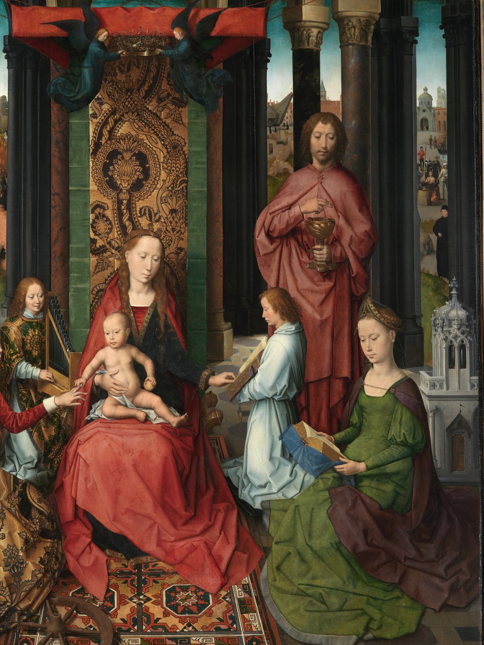 Részlet Keresztelő Szent János és Szent János evangélista triptichonjának központi táblájáról alkotó: Hans Memling