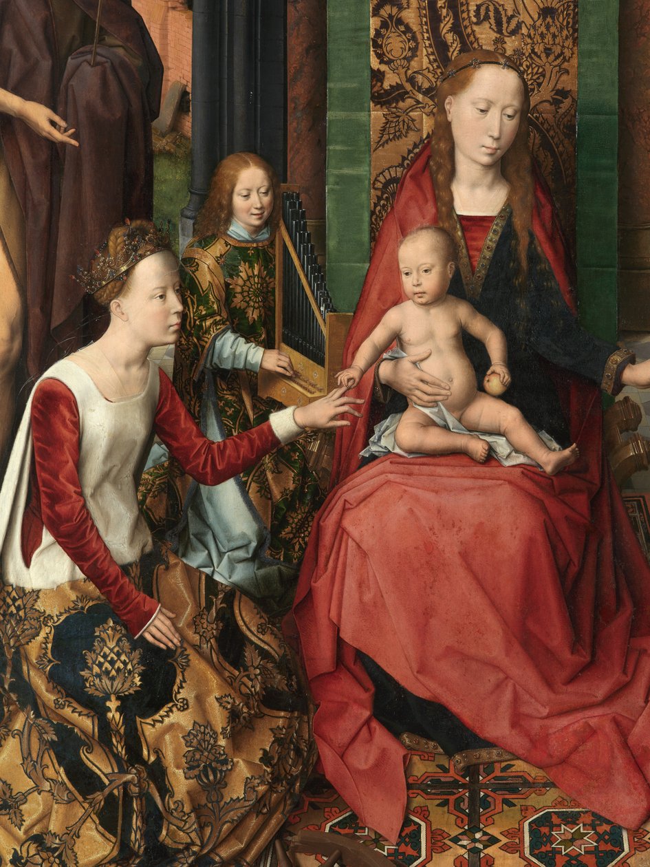 Részlet Keresztelő Szent János és Szent János evangélista triptichonjának központi táblájáról alkotó: Hans Memling