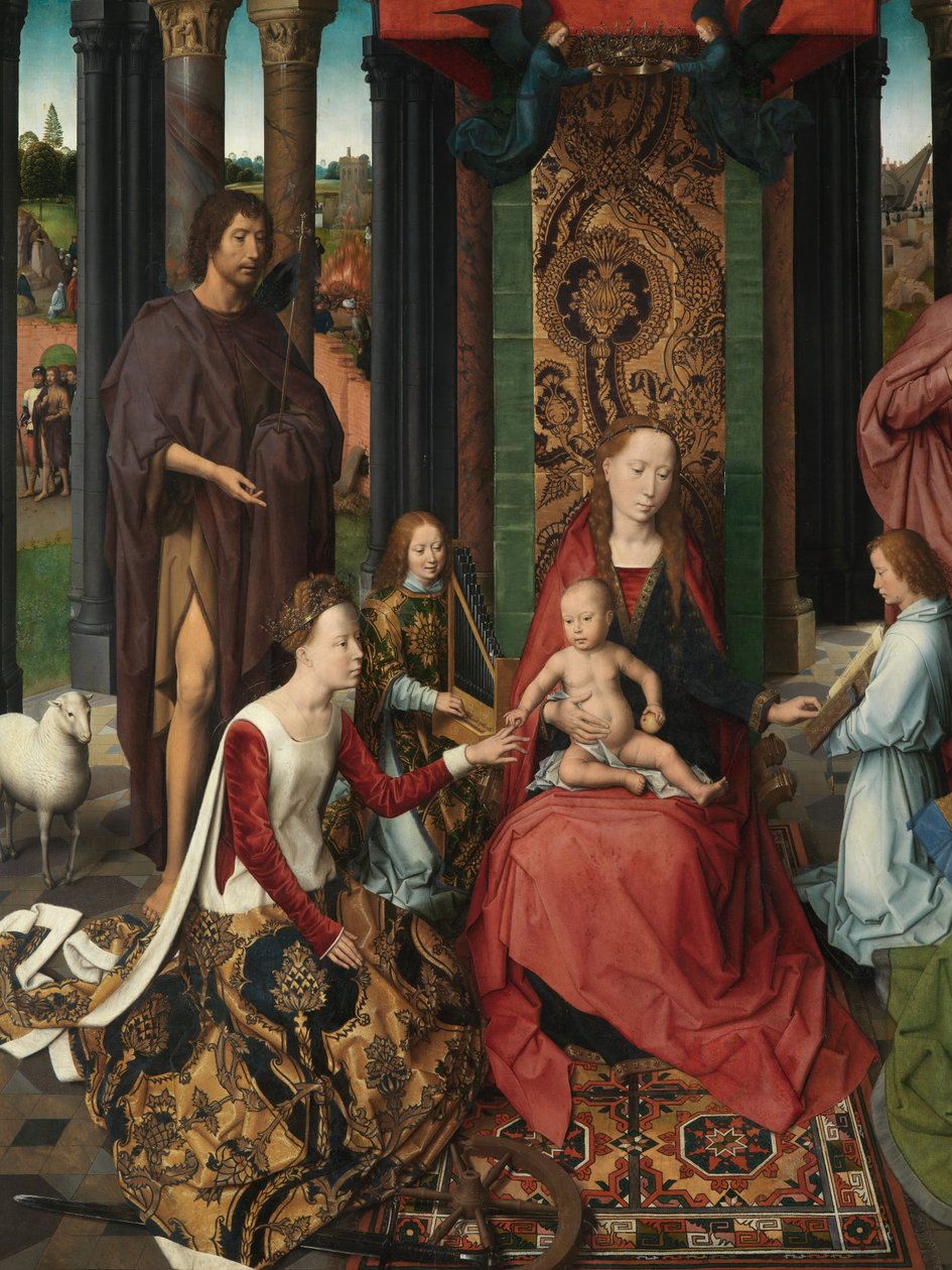 Részlet Keresztelő Szent János és Szent János evangélista triptichonjának központi táblájáról alkotó: Hans Memling