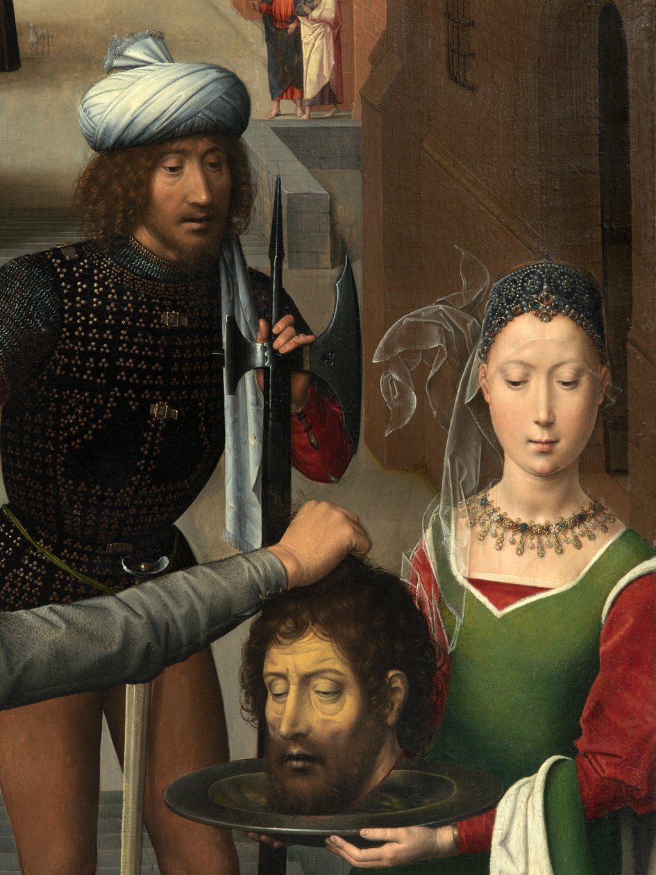 Részlet Keresztelő Szent János és Szent János evangélista triptichonjának bal oldali paneljéről alkotó: Hans Memling