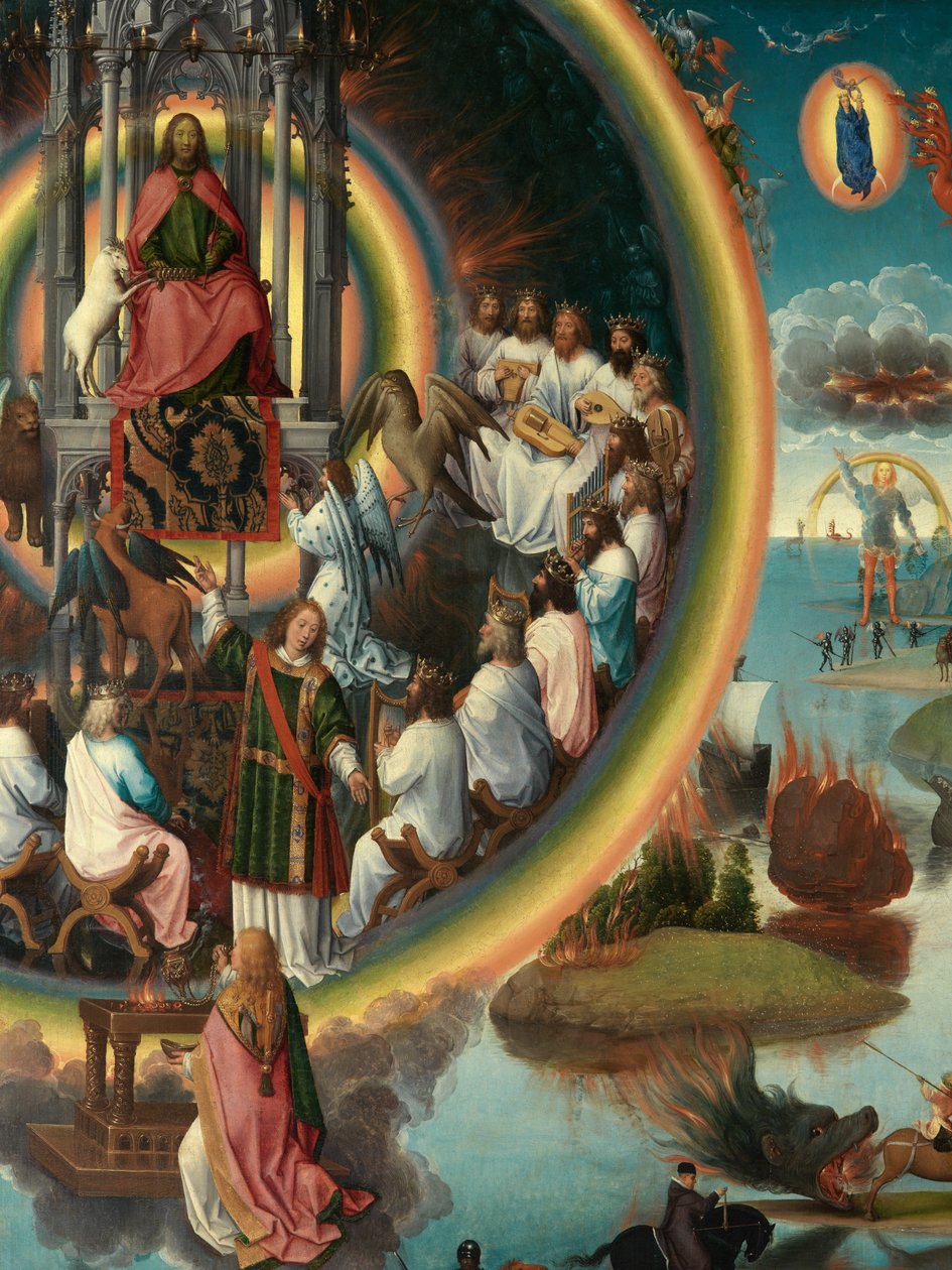Részlet Keresztelő Szent János és Szent János evangélista triptichonjának jobb oldali táblájáról alkotó: Hans Memling