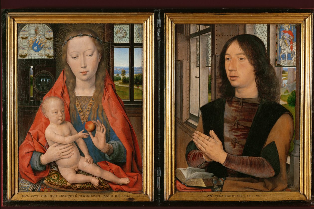 Maarten van Nieuwenhove diptichonja (festmény tölgyfa táblára) alkotó: Hans Memling