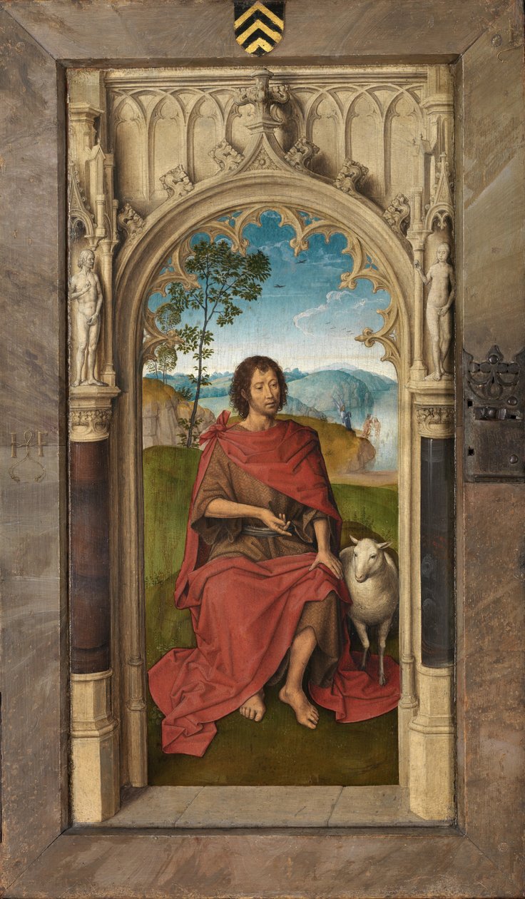 Jan Floreins triptichonjának külső panelje alkotó: Hans Memling