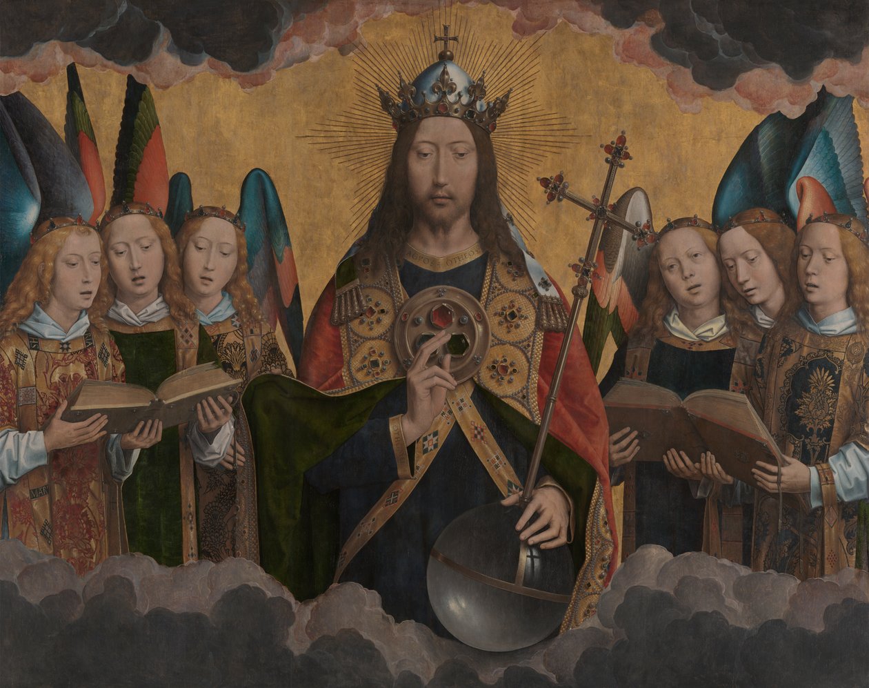 Az Atyaisten az éneklő angyalokkal alkotó: Hans Memling