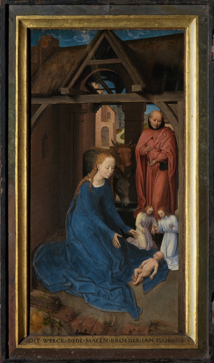 Jan Floreins triptichonjának bal oldali panelje alkotó: Hans Memling