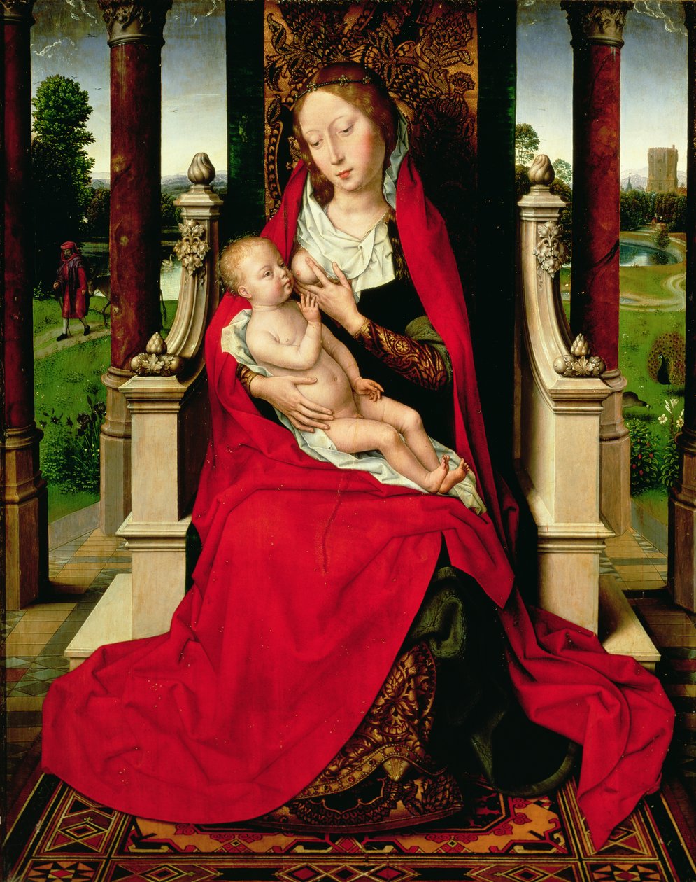 Madonna és Gyermek trónolt, 1492-94 körül alkotó: Hans Memling