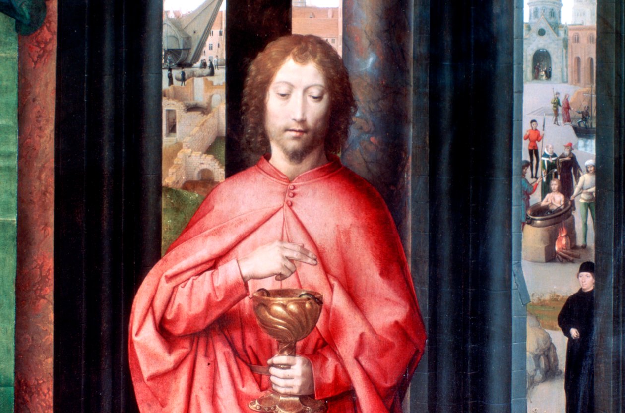 Szent Katalin és más szentek misztikus házassága, Részlet, c1453-1494 alkotó: Hans Memling