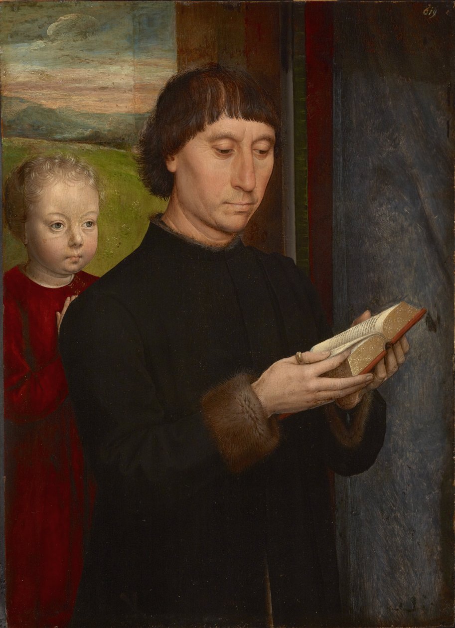 Olvasó férfi portréja alkotó: Hans Memling