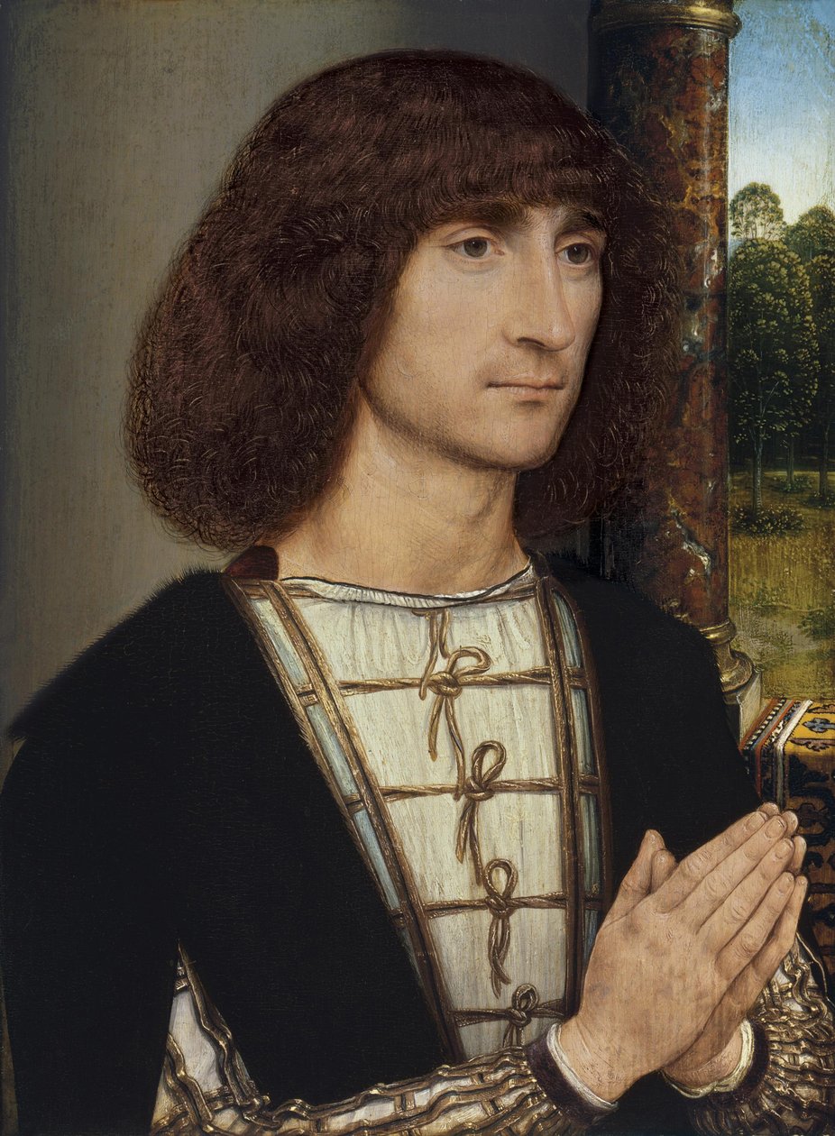Imádkozó fiatalember portréja, 1485 körül alkotó: Hans Memling