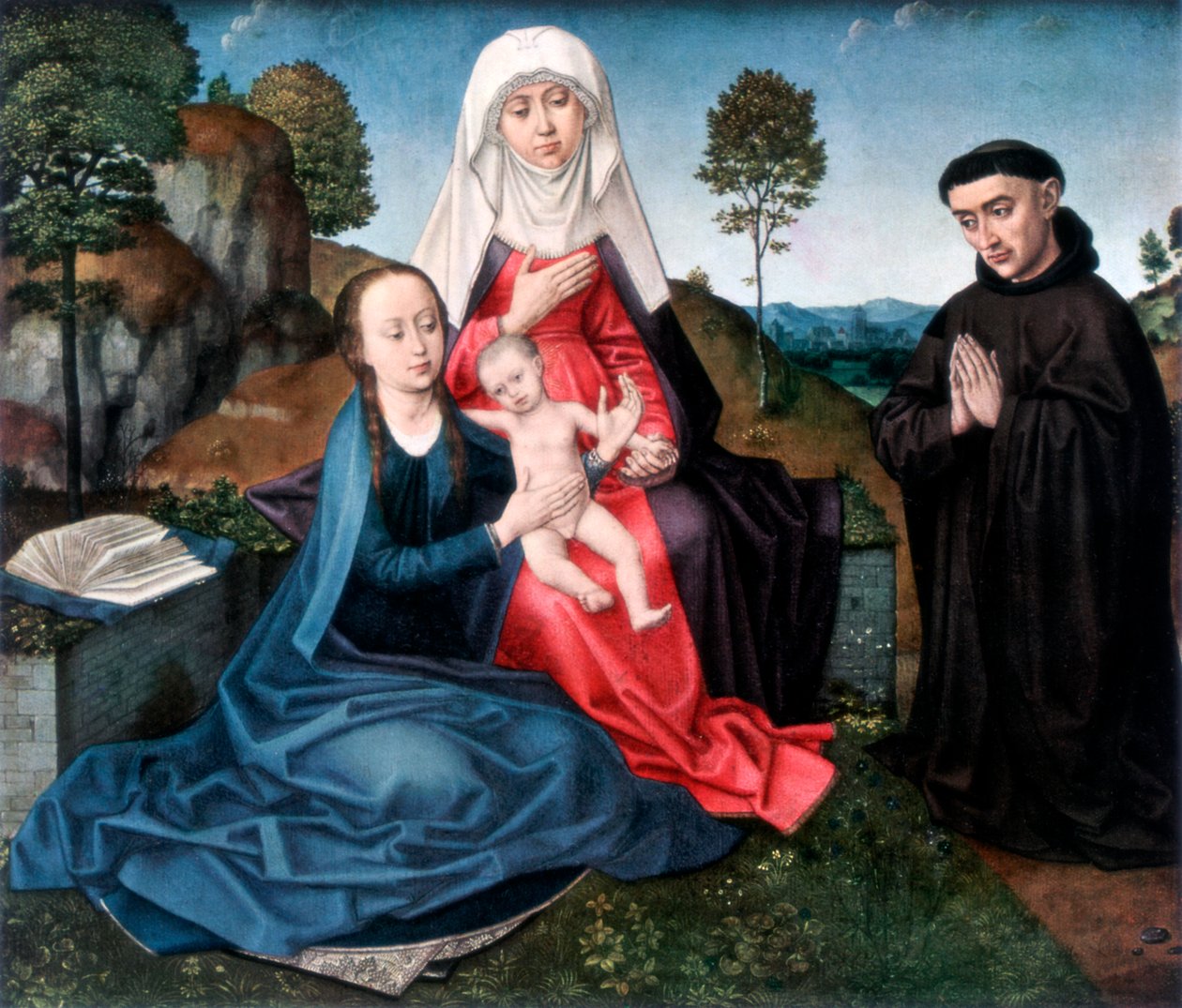 Szent Anna, A szűz és a gyermek és az adományozó, 1927 alkotó: Hans Memling