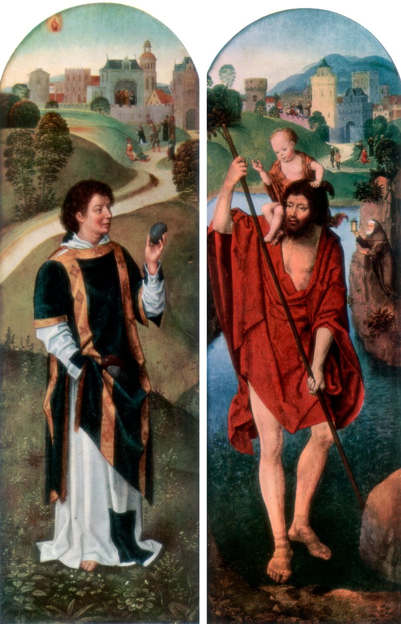 Szent István és Szent Kristóf, 1927 alkotó: Hans Memling