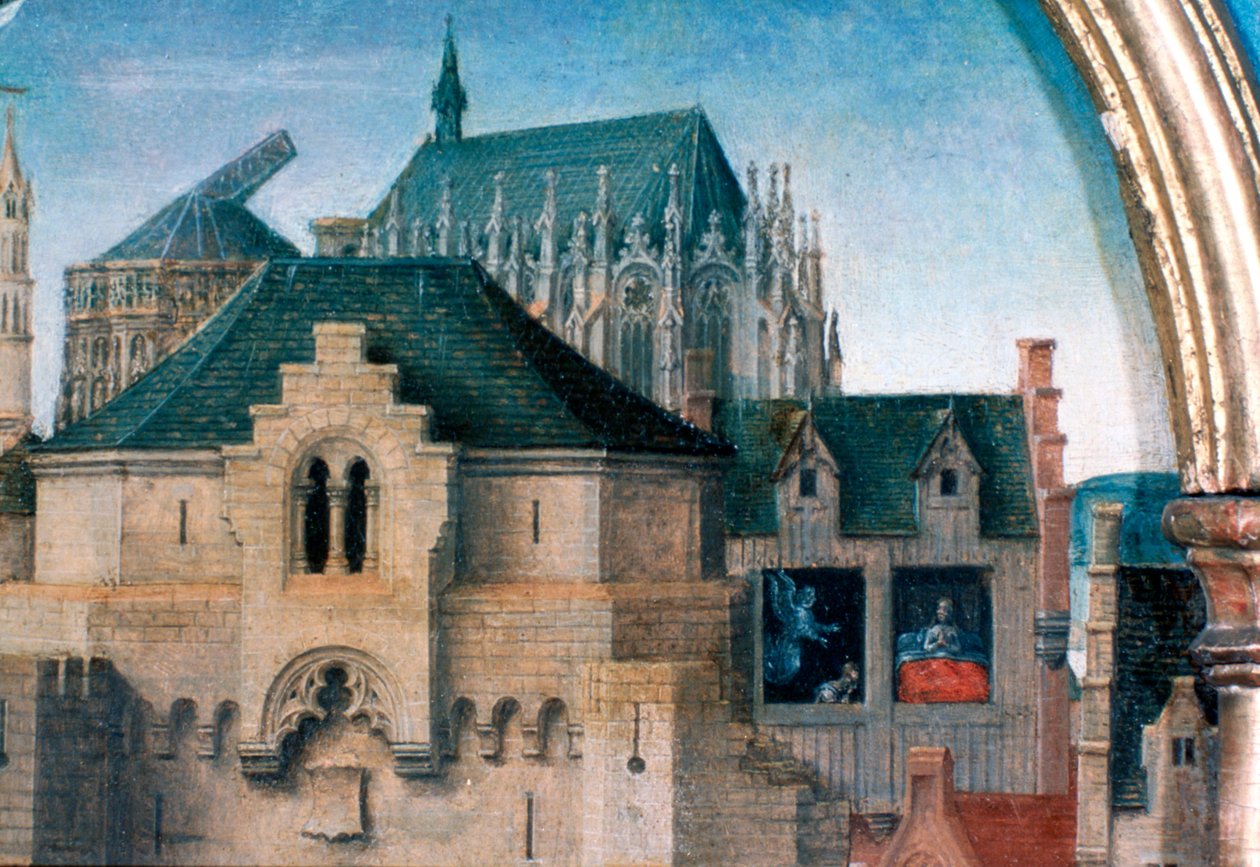Szent Orsolya-szentély, indulás Kölnből, részlet, 1489 alkotó: Hans Memling