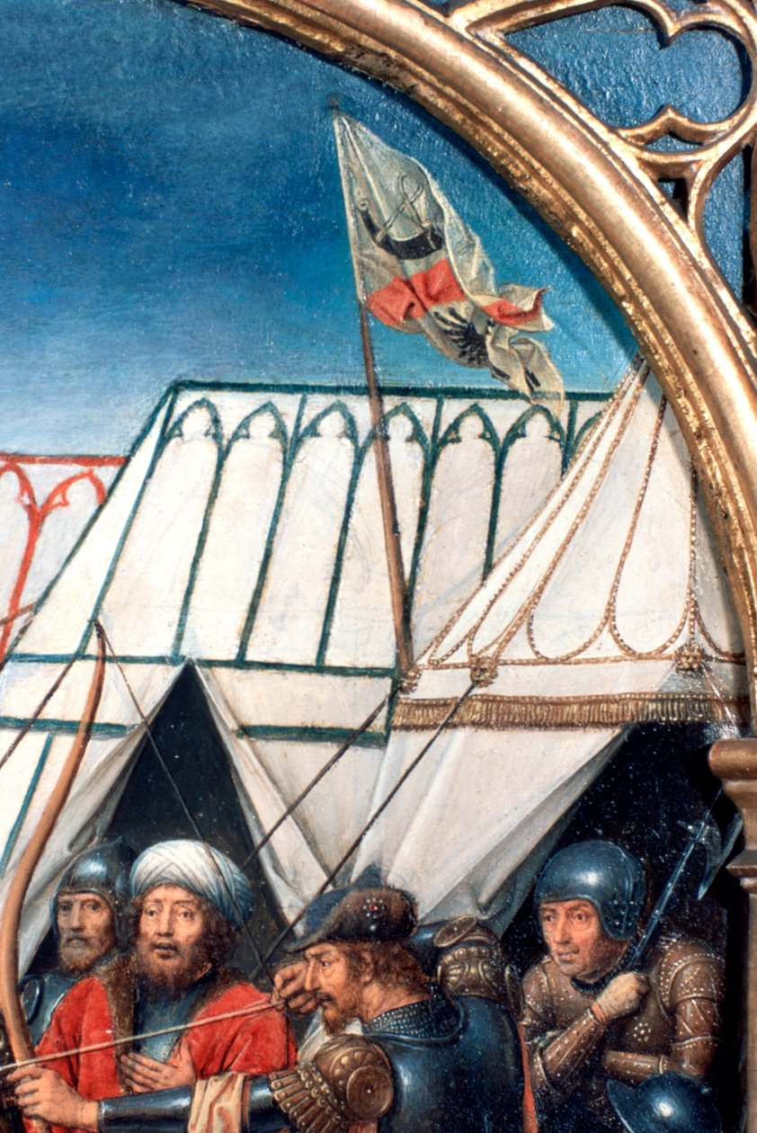 Szent Orsolya kegyhely, Mártíromság Kölnben, Részlet, 1489 alkotó: Hans Memling