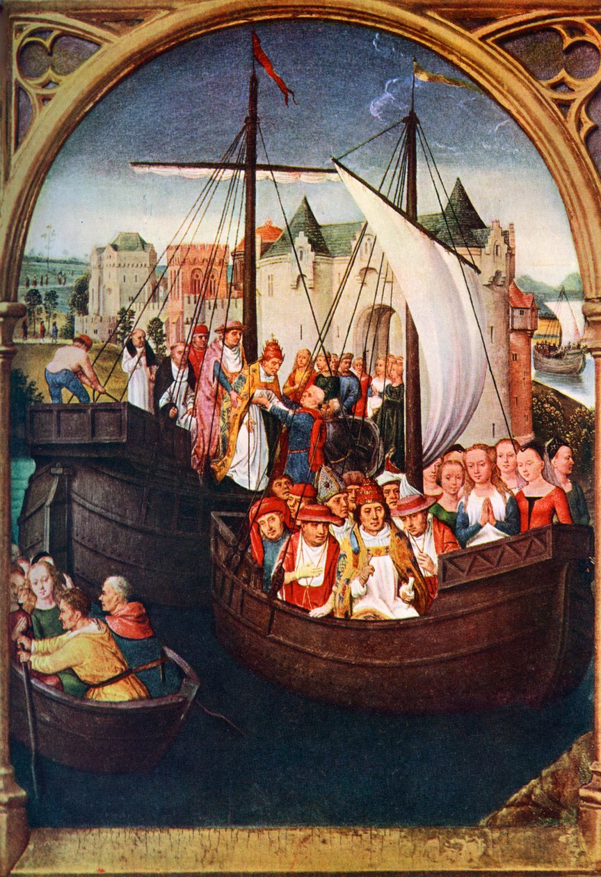 Szent Orsolya távozása Bázelből, 1489 előtt, 1900-1920. alkotó: Hans Memling