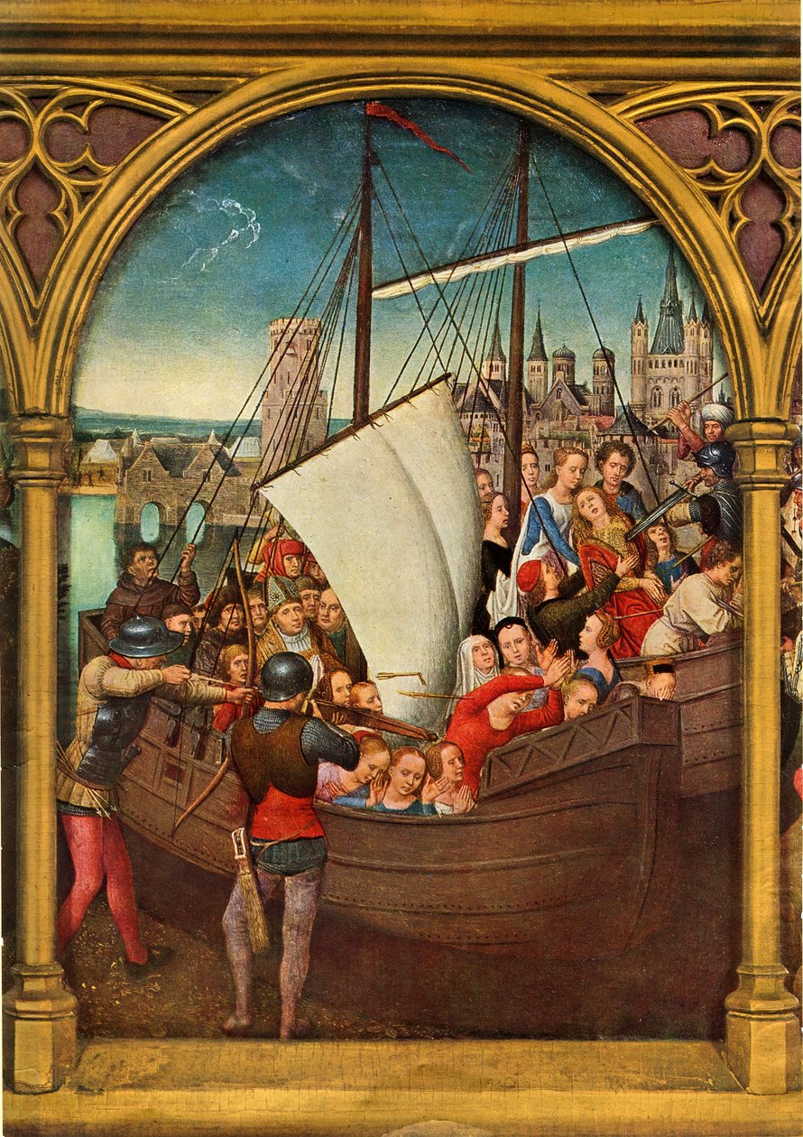 A szüzek mártíromsága, 1489. alkotó: Hans Memling