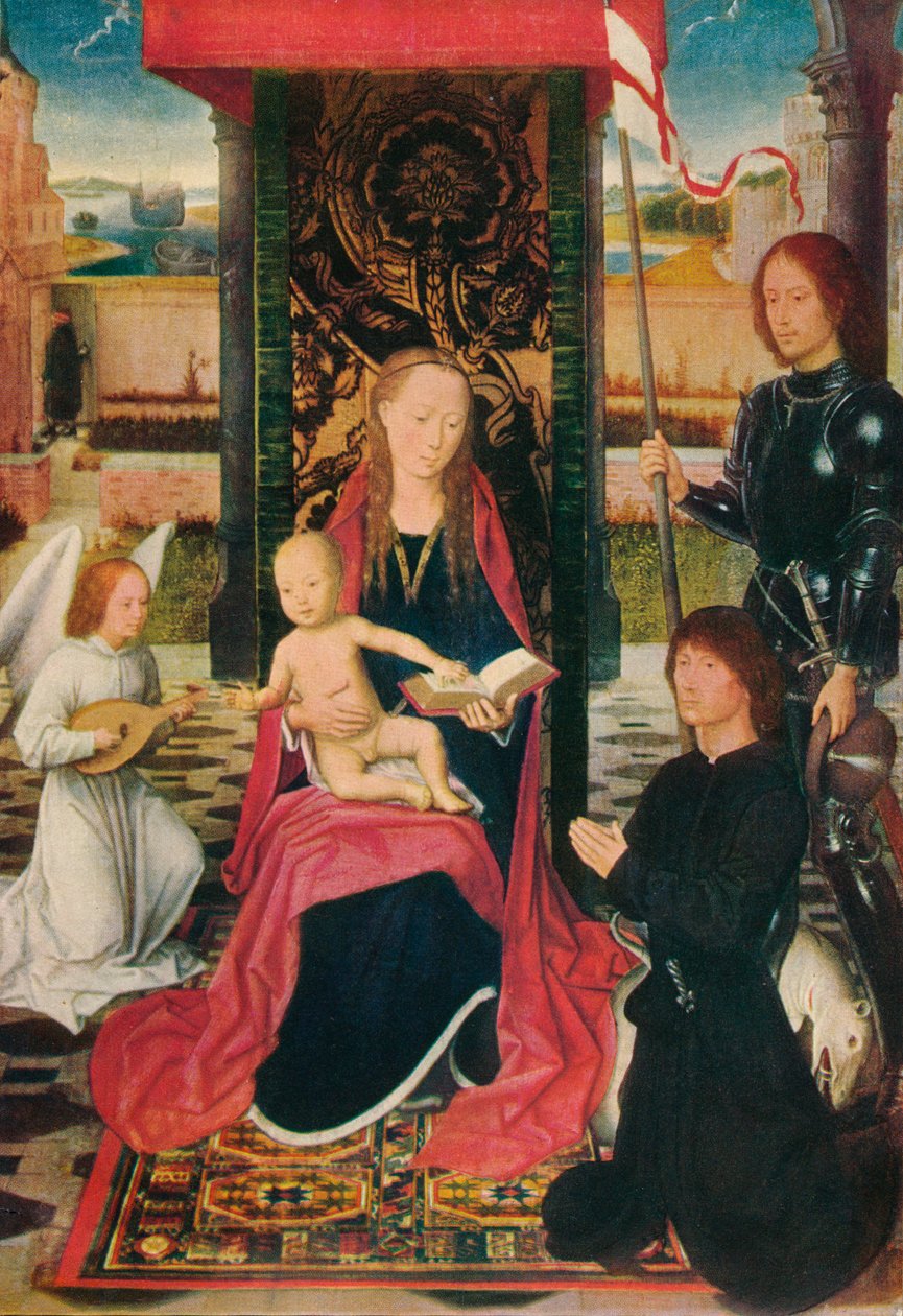Szűz és gyermek egy angyallal, c1480 alkotó: Hans Memling