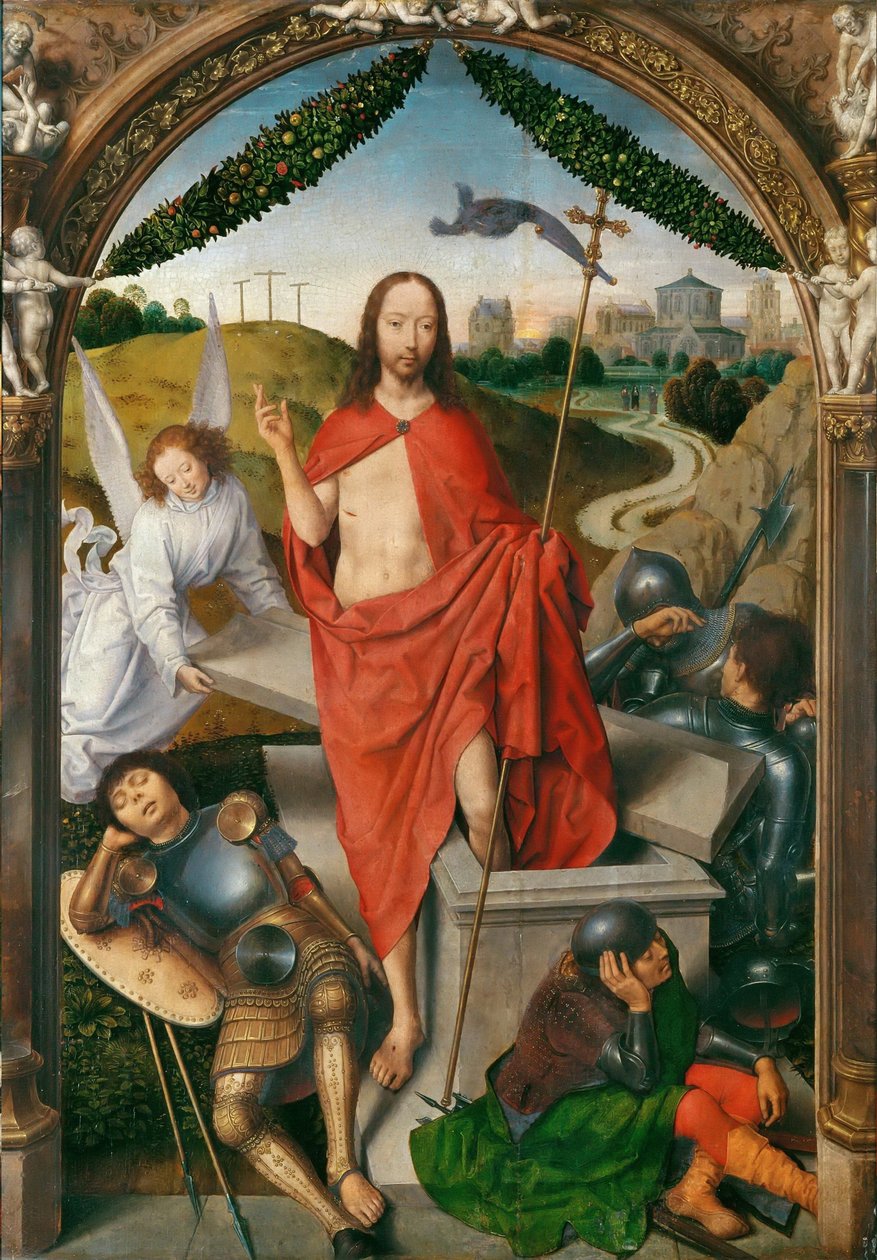 A feltámadás triptichonja központi panel alkotó: Hans Memling
