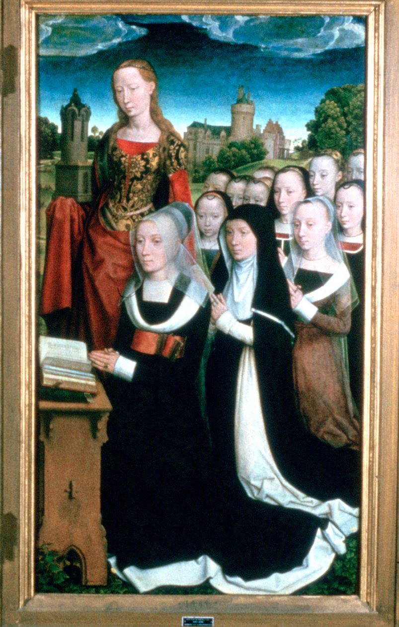 Moreel család triptichonja, részlet, 1484 alkotó: Hans Memling