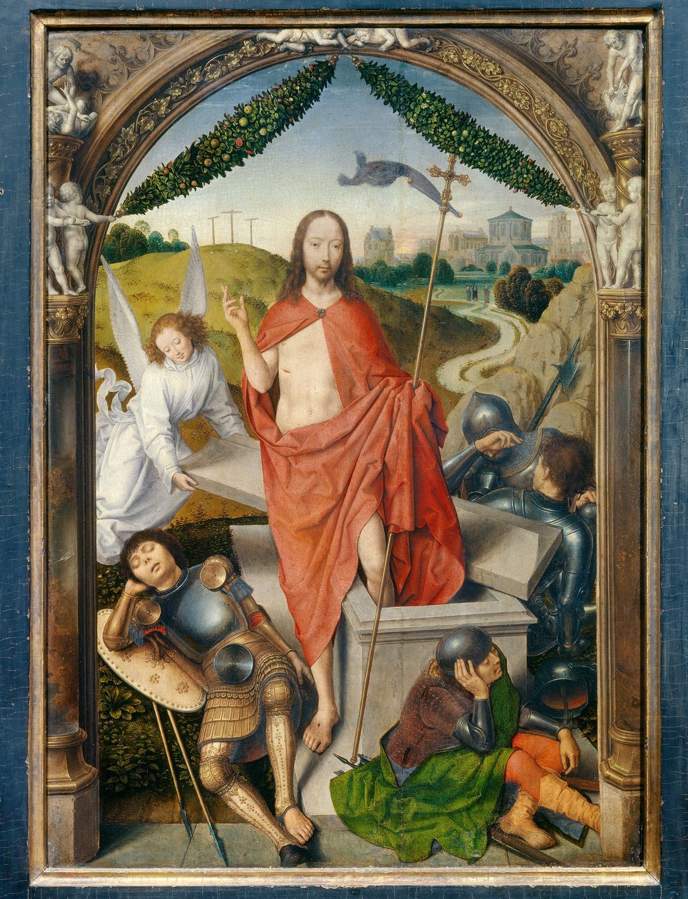 A feltámadás triptichonja. központi része. Hans Memling festménye (1435-1494) Ec. Nagyzolás. alkotó: Hans Memling