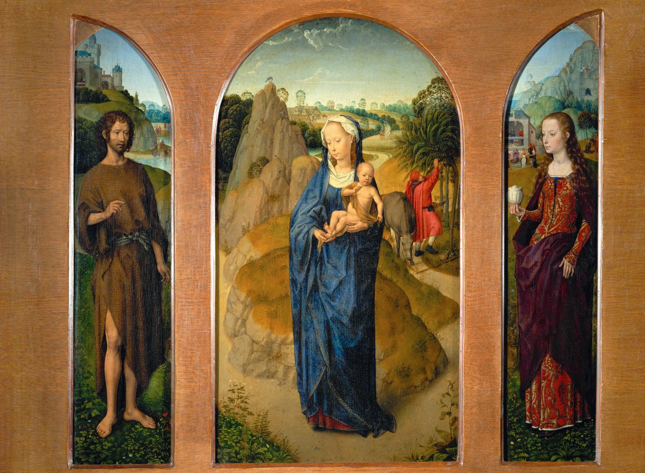 Triptichon a Madonnával és a gyermekkel a ... alkotó: Hans Memling