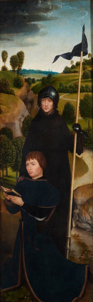 Fiatalember imádkozik Malévai Szent Vilmossal alkotó: Hans Memling