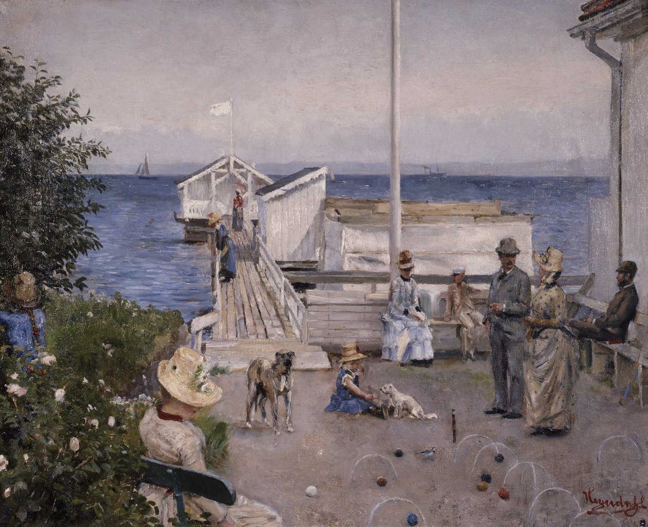 Az Åsgårdstrand rakpart (olaj, vászon) alkotó: Hans Olaf Heyerdahl