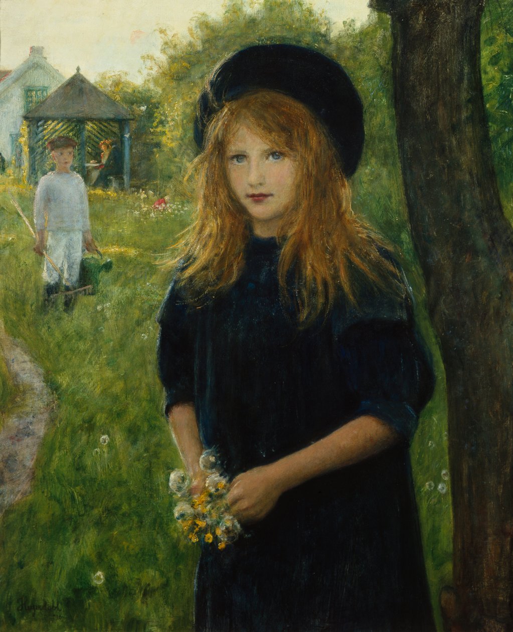 lány portré (festmény) alkotó: Hans Olaf Heyerdahl