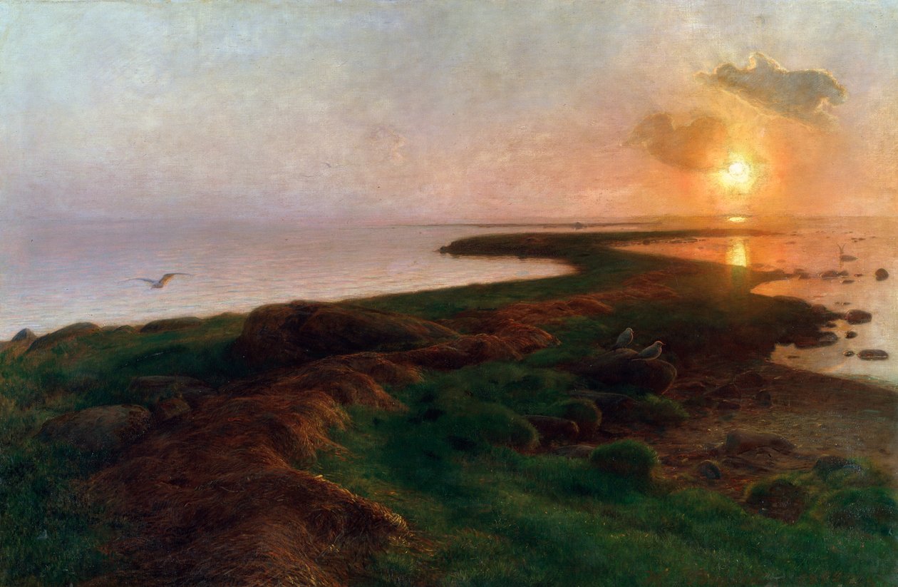 "Naplemente a lagúnában", 1897. alkotó: Hans Ole Brasen