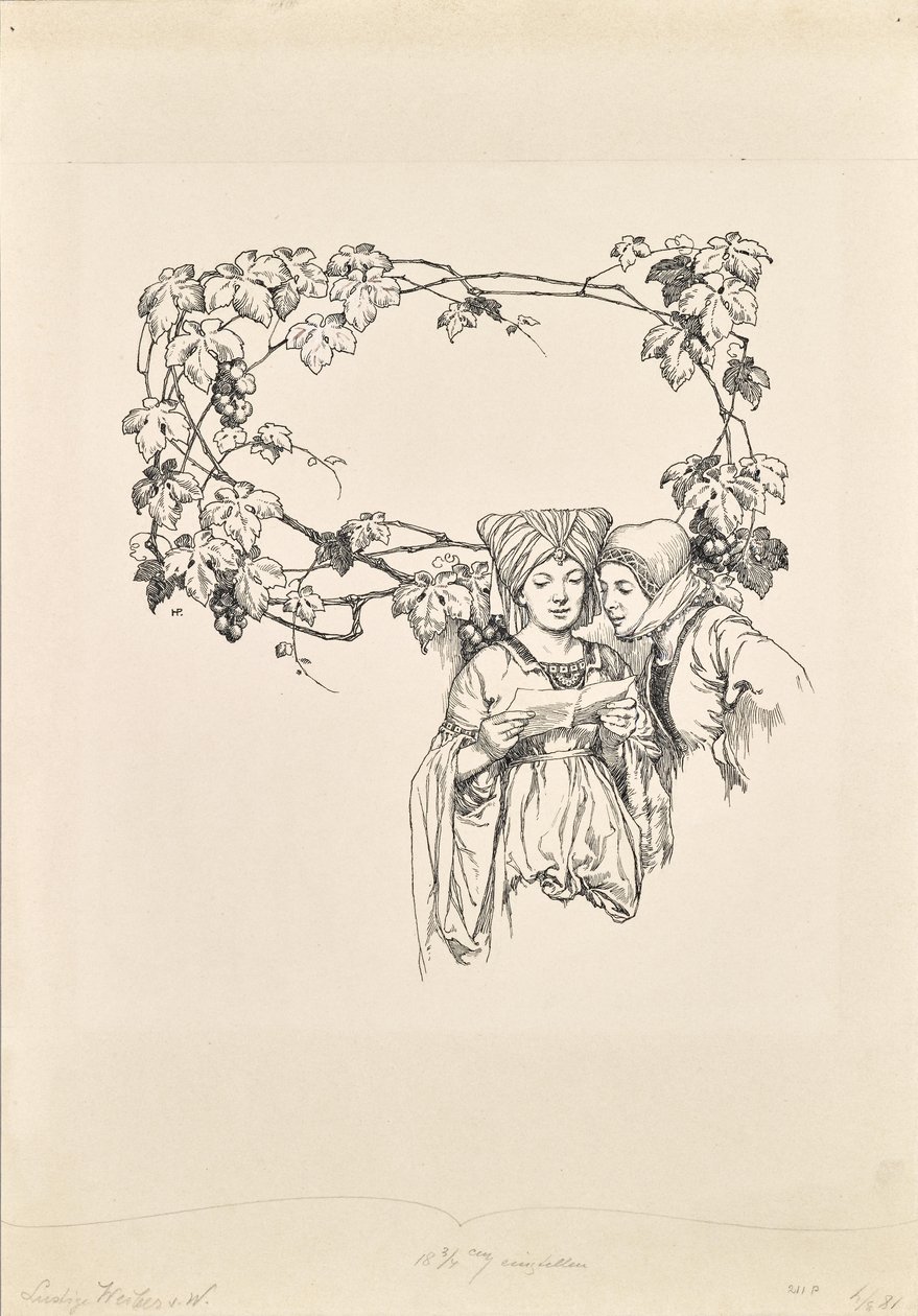 Naptár oldal a "The Merry Wives of Windsor" számára alkotó: Hans Printz
