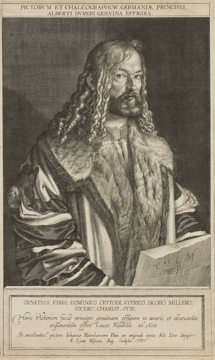 Dürer portréja, Lucas Kilian metszete alkotó: Hans Rottenhammer